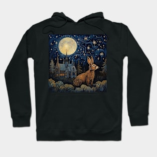 Hare, Pagan Hare, Pagan Art, Moon, Animal, Hoodie